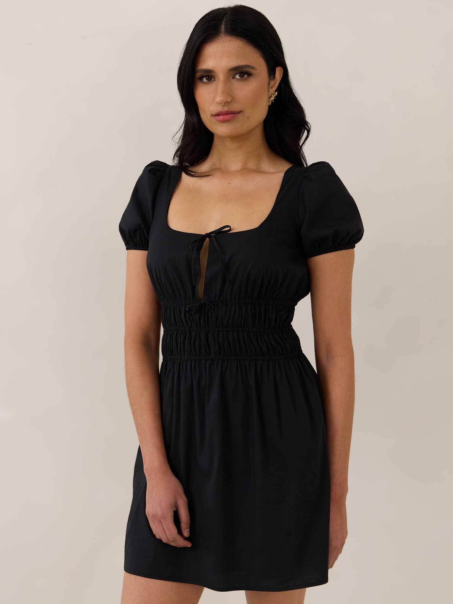 Tatum Halter Mini Dress - Black