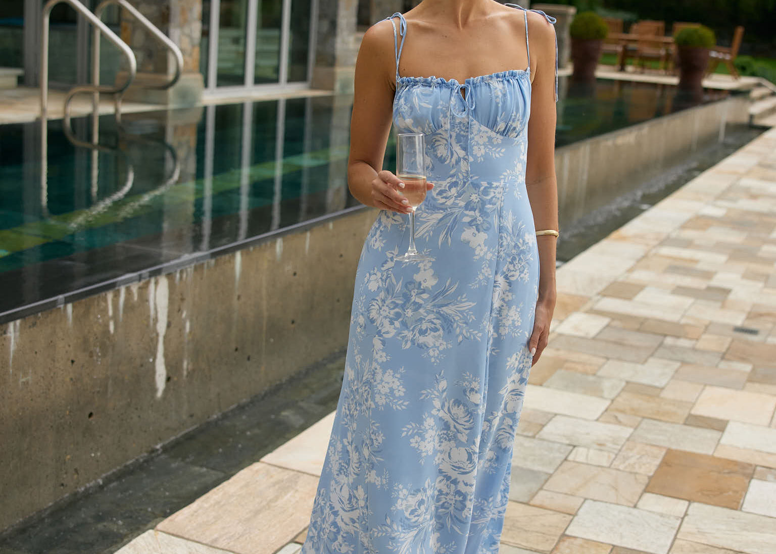 maren floral embroidered fit & flare dress ASTR the Label | Maren Smocked Floral Midi Dress in Green Floral