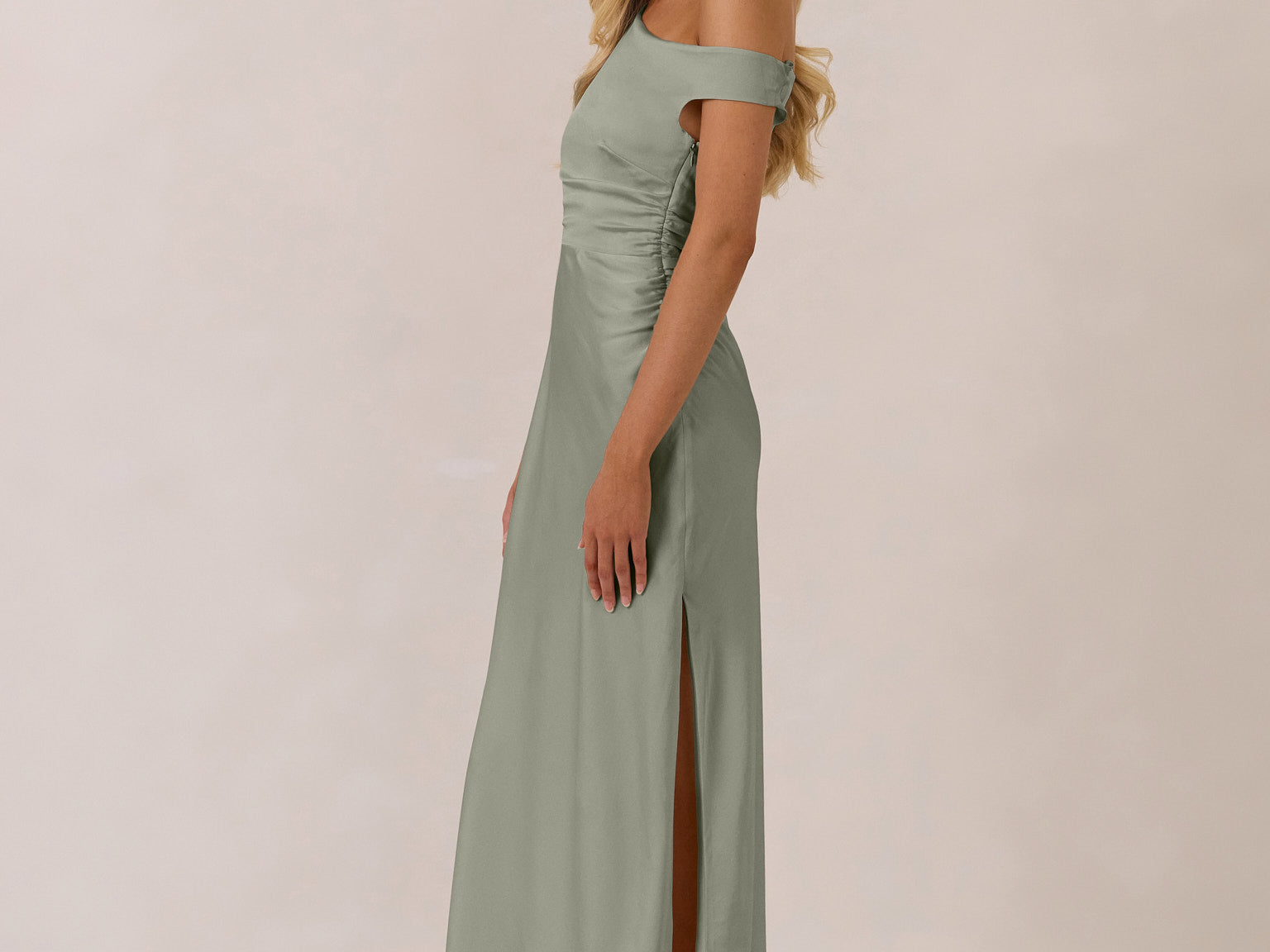 savannah bridesmaid dresses Savannah Dress | True Sage Satin Midi Bridesmaid Dress (Size S) | 100% Recycled Fabric