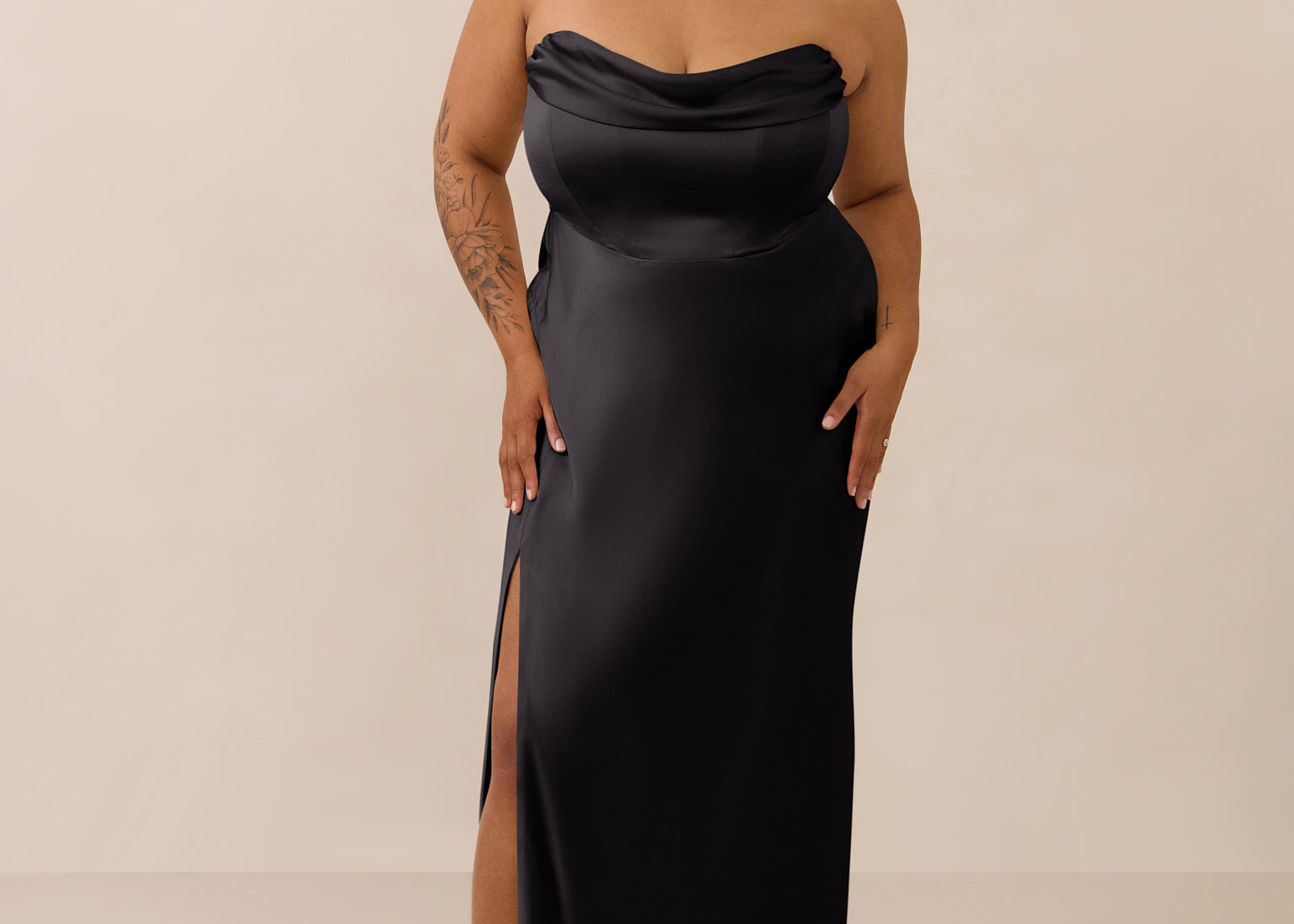 bridesmaid in black dresses Ever-Pretty Open Long Lantern Sleeve Mother of the Bride Dress Detail Fabric Black Bridesmaid Dresses - Park